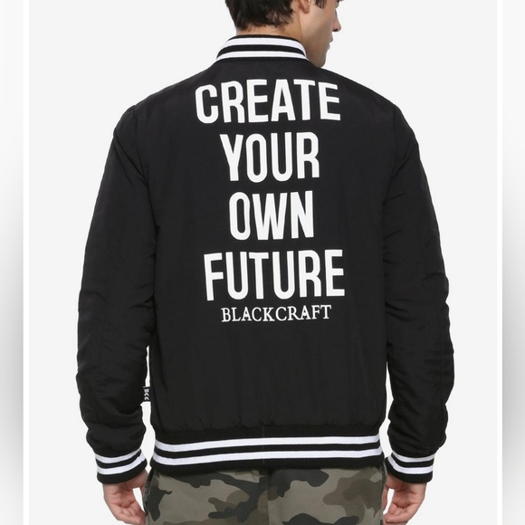 BlackCraft Create Your Own Future Double Zipper Bomber Jacket - Picture 3 of 12